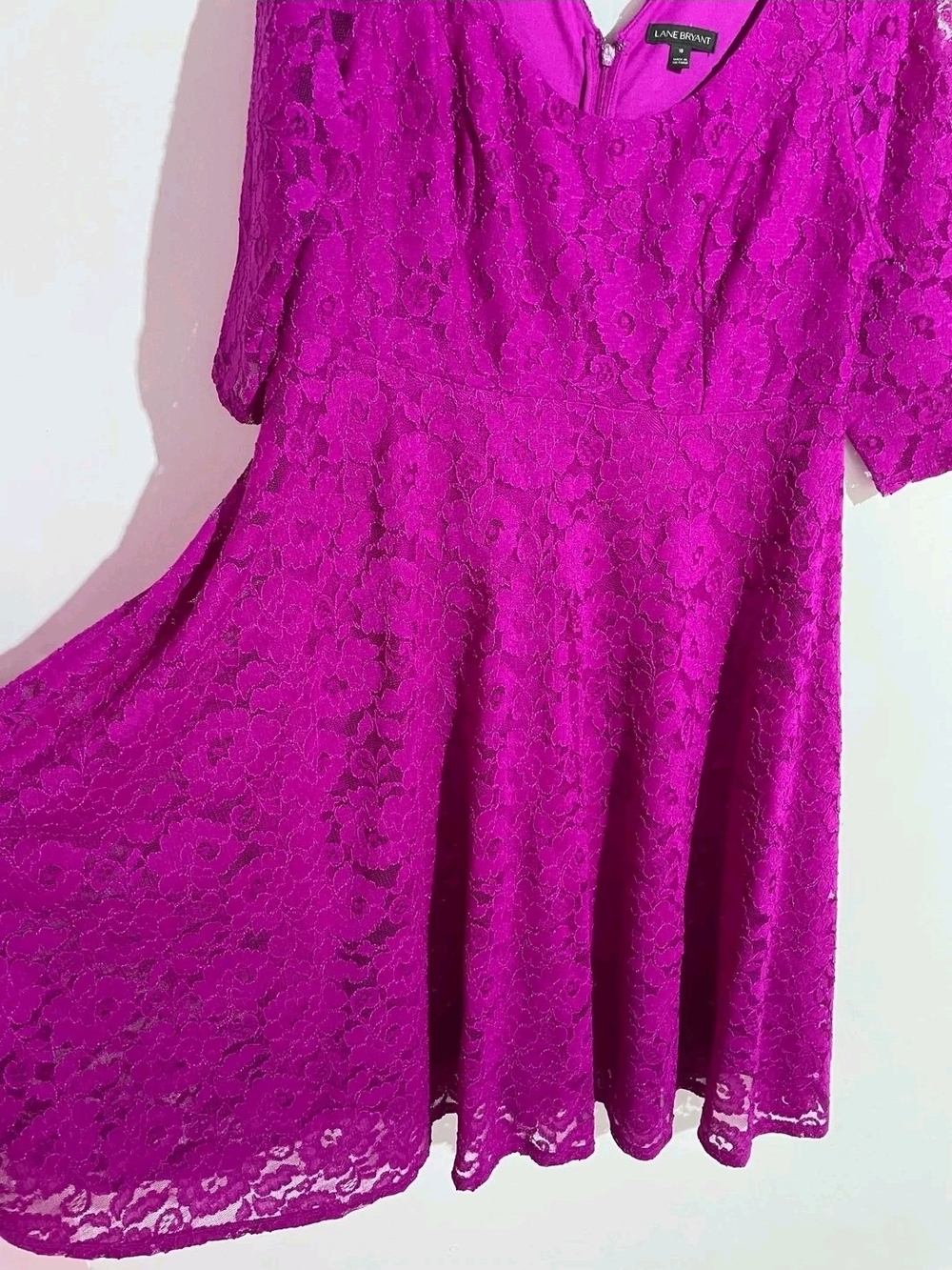 Lane Bryant Fuchsia Lace Midi Dress Size 18 - Picture 4 of 4